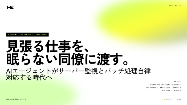 見張る仕事を、眠らない同僚に渡す【AI時代の実務設計シリーズ】