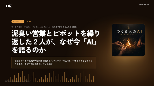 【第４回】いまさら自己紹介？泥臭い営業とピボットを繰り返した２人が、なぜ今「AI」を語るのか